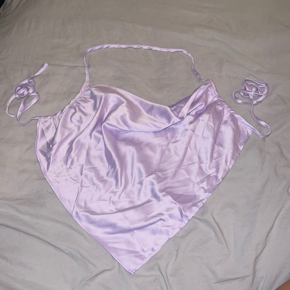 Purple SHEIN Tie Backless Bandana Halter Top